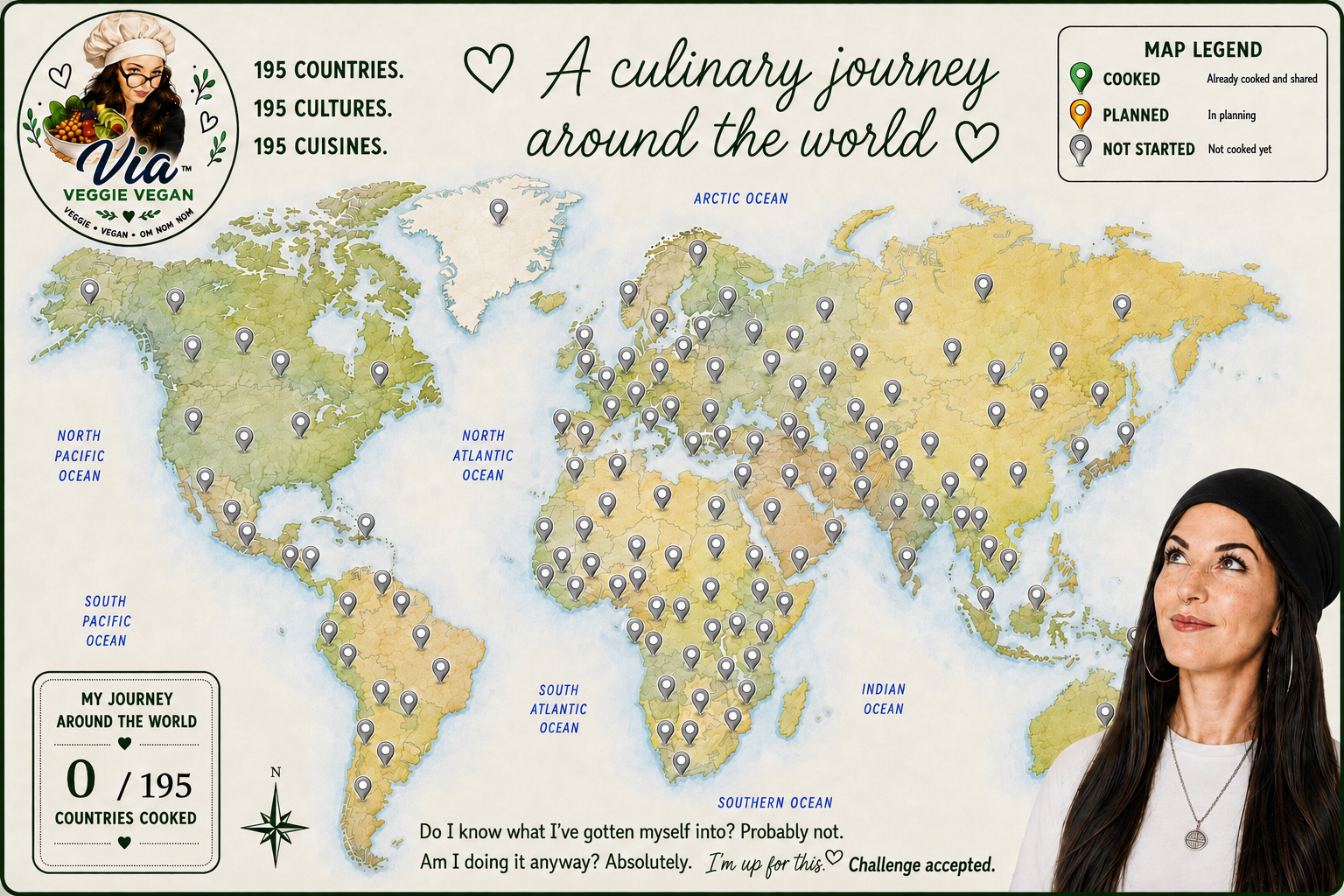 Via Veggie Vegan world map